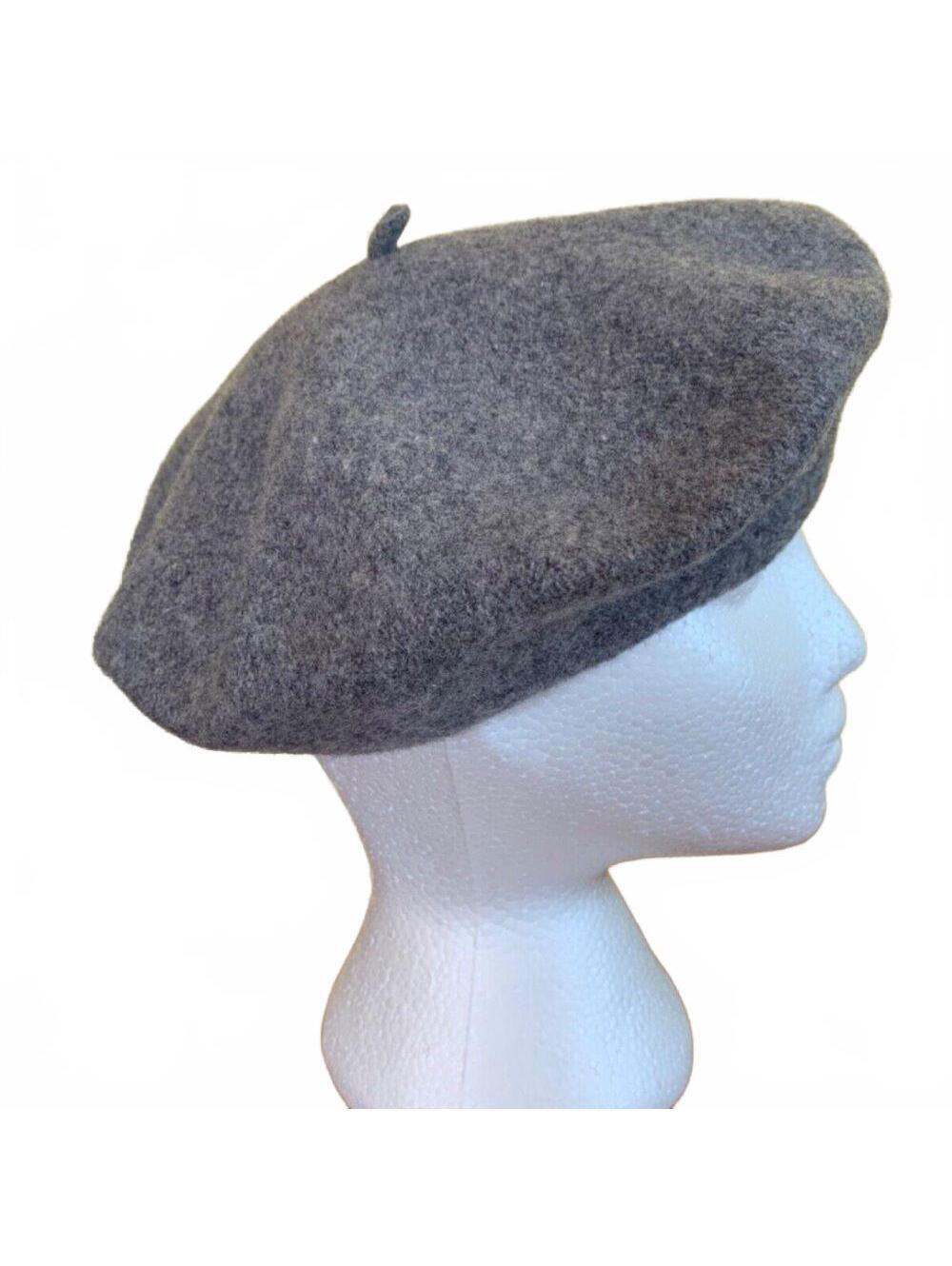 Vintage Wool French Beret Hat Gray DPC Dorfman Pacific Paris Preppy Academia